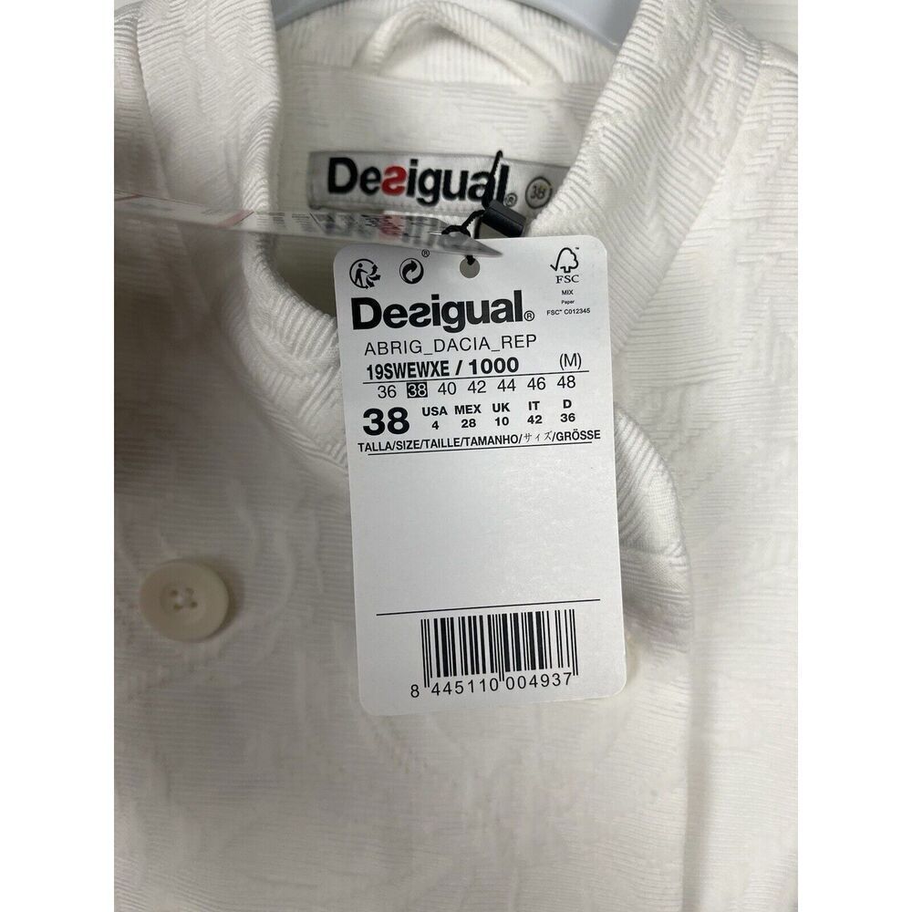 Desigual NWT White Floral Trench Coat Women’s‎ Size 38 EU/4 US - Picture 7 of 12